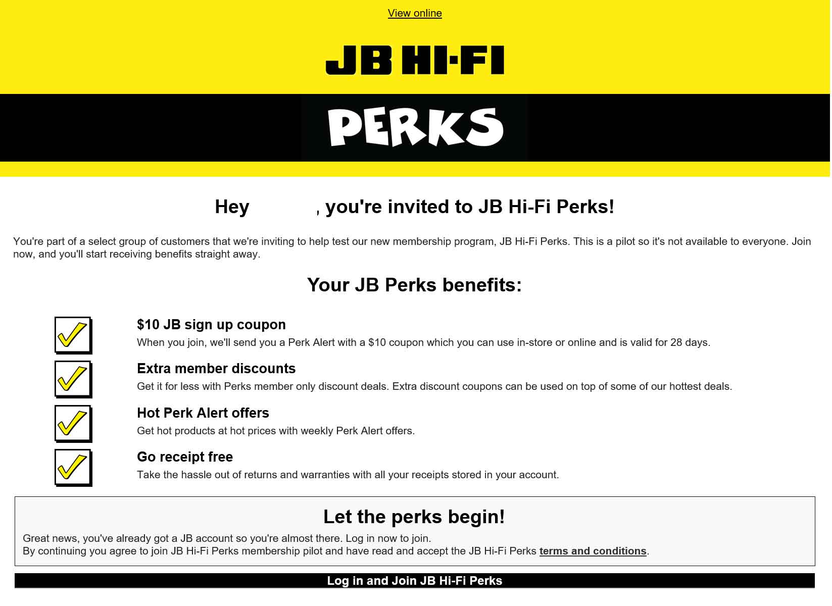 JB Hi-Fi Perks